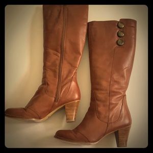 Jeffrey Campbell “Bertha”, tan leather Boots